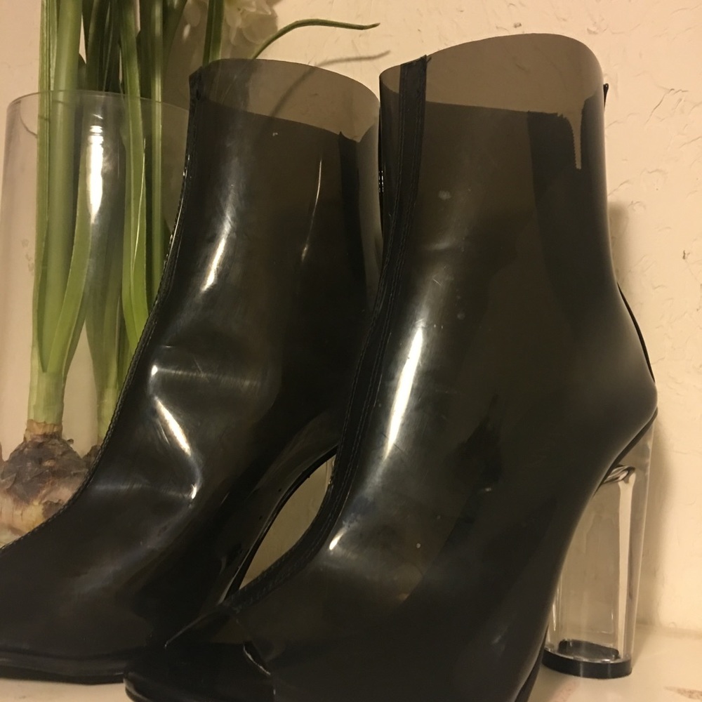 Open toe shoe Ankle boot clear heal